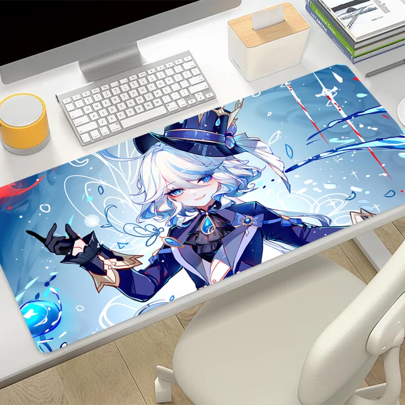 

Коврик для мыши G-genshin Impact Furina, большой противоскользящий резиновый игровой коврик для мыши, прочный настольный коврик для офиса и игр, коврик для мыши для ПК