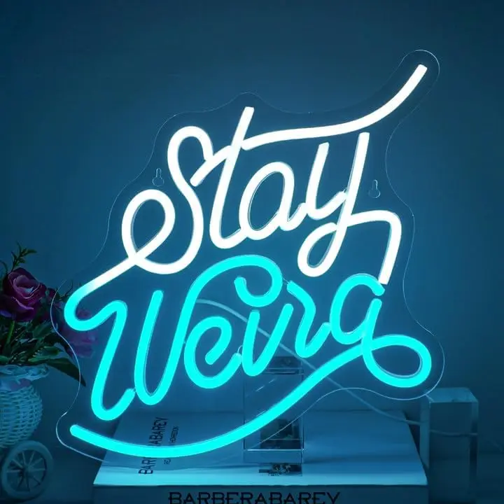

Stay Weird Neon Sign USB Dimmable Customized Neon Light for Bedroom Room Study Room Wedding Decoration Minimalist Neon Light