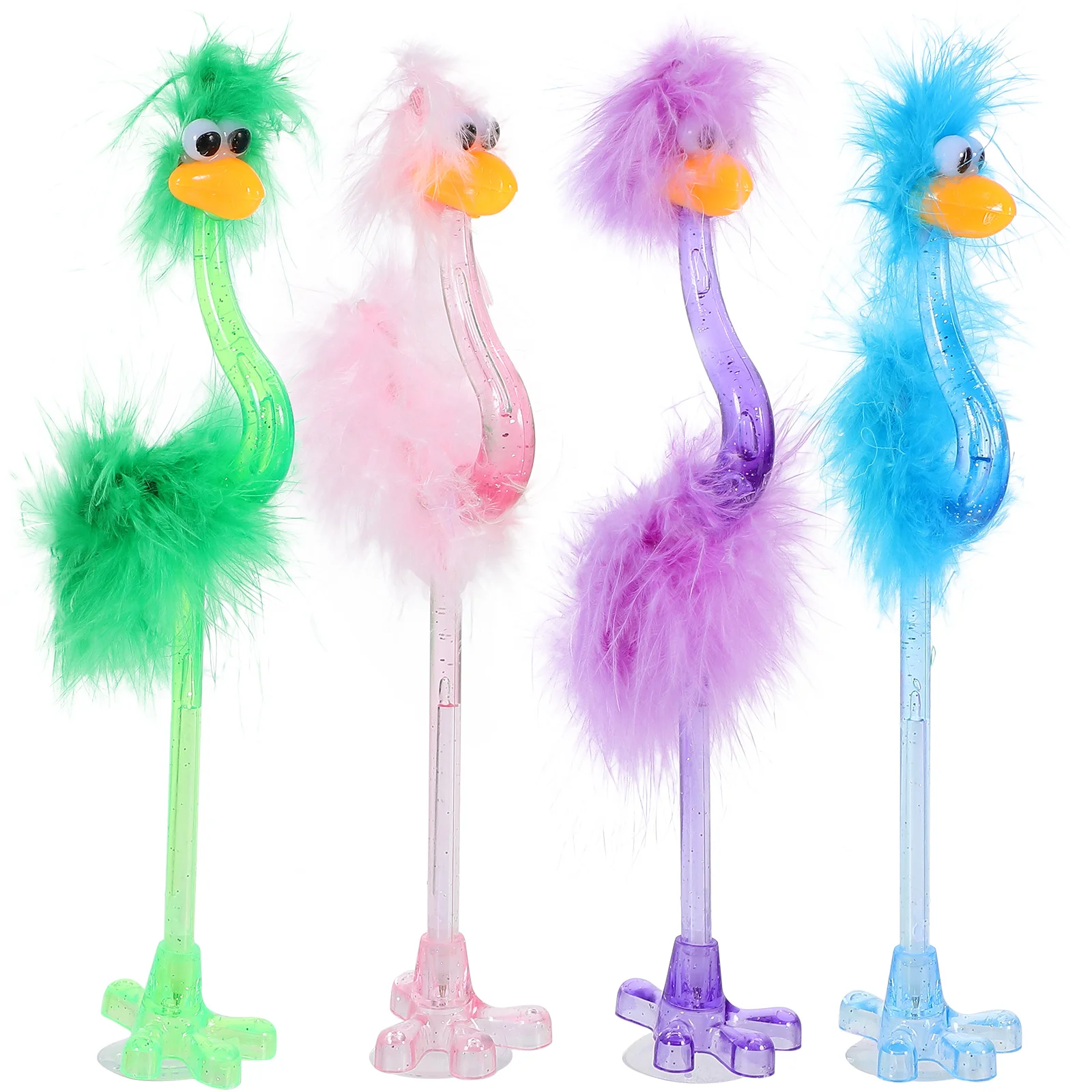 

4 pcs Ballpoint Pens Ostrich Cartoon Novelty Gel Pens for Kids Writing Supplies Party Signing Pen Smooth Plastic