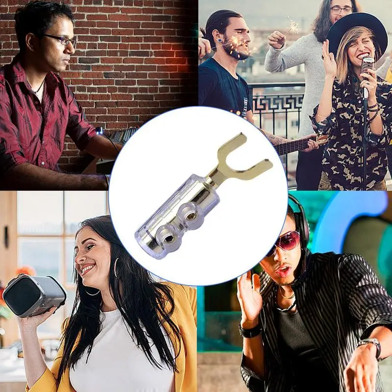 Разъем провода динамика Прочный Y-образный разъем типа «банан» Адаптер провода динамика Позолоченный разъем динамика Разъемы типа «банан» для динамика