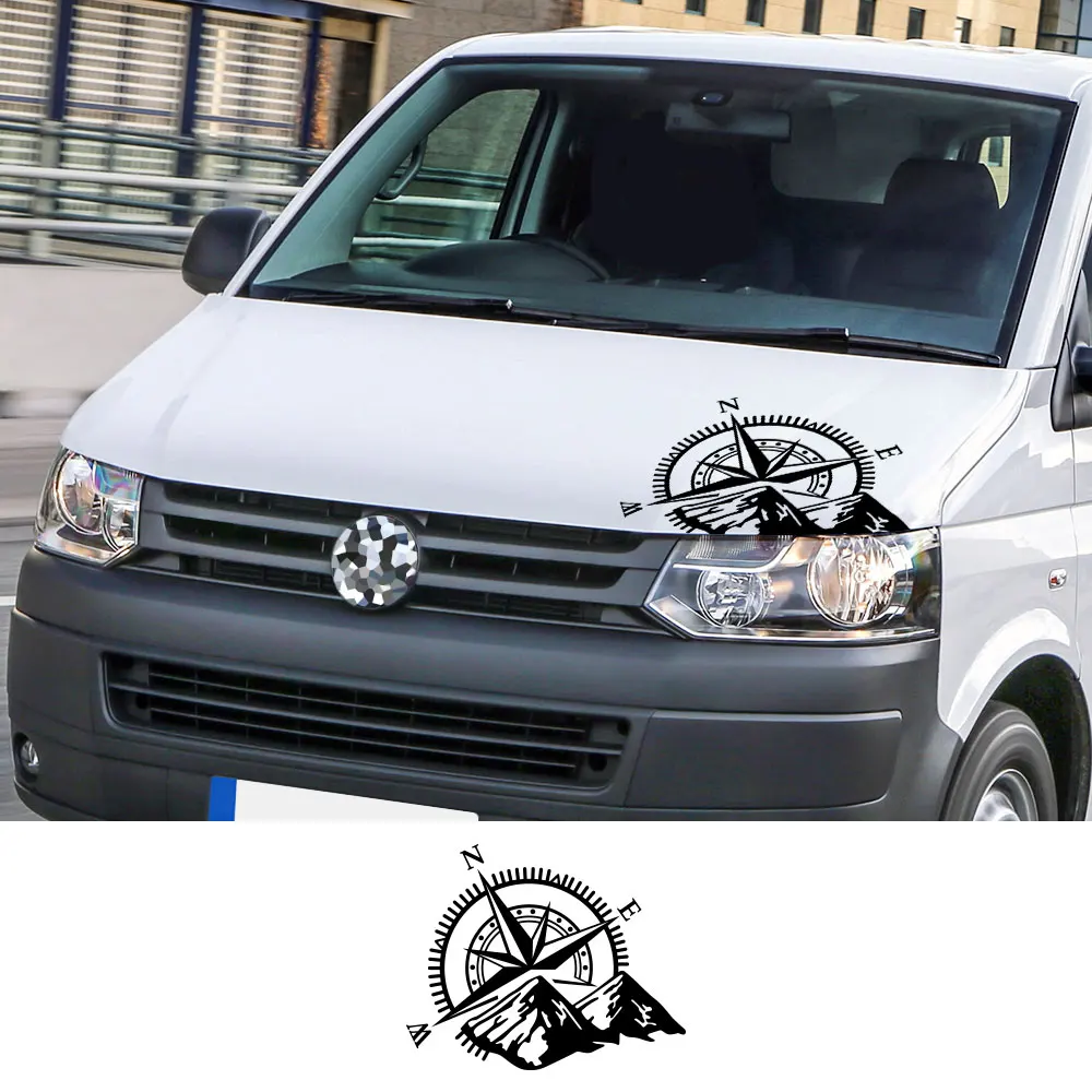 ملصقات السيارات شاحنة التخييم البوصلة الرسومات الجسم ديكور الفينيل فيلم الشارات ل Volkswagen VW Transporter T4 T5 T6 اكسسوارات