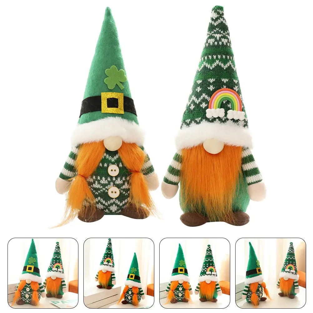 

2 шт. Декоративные фигурки гномов ко Дню Святого Патрика, маленькие гномы-талисманы для дома, праздничное украшение, настольный декор, украшение для праздничного стола
