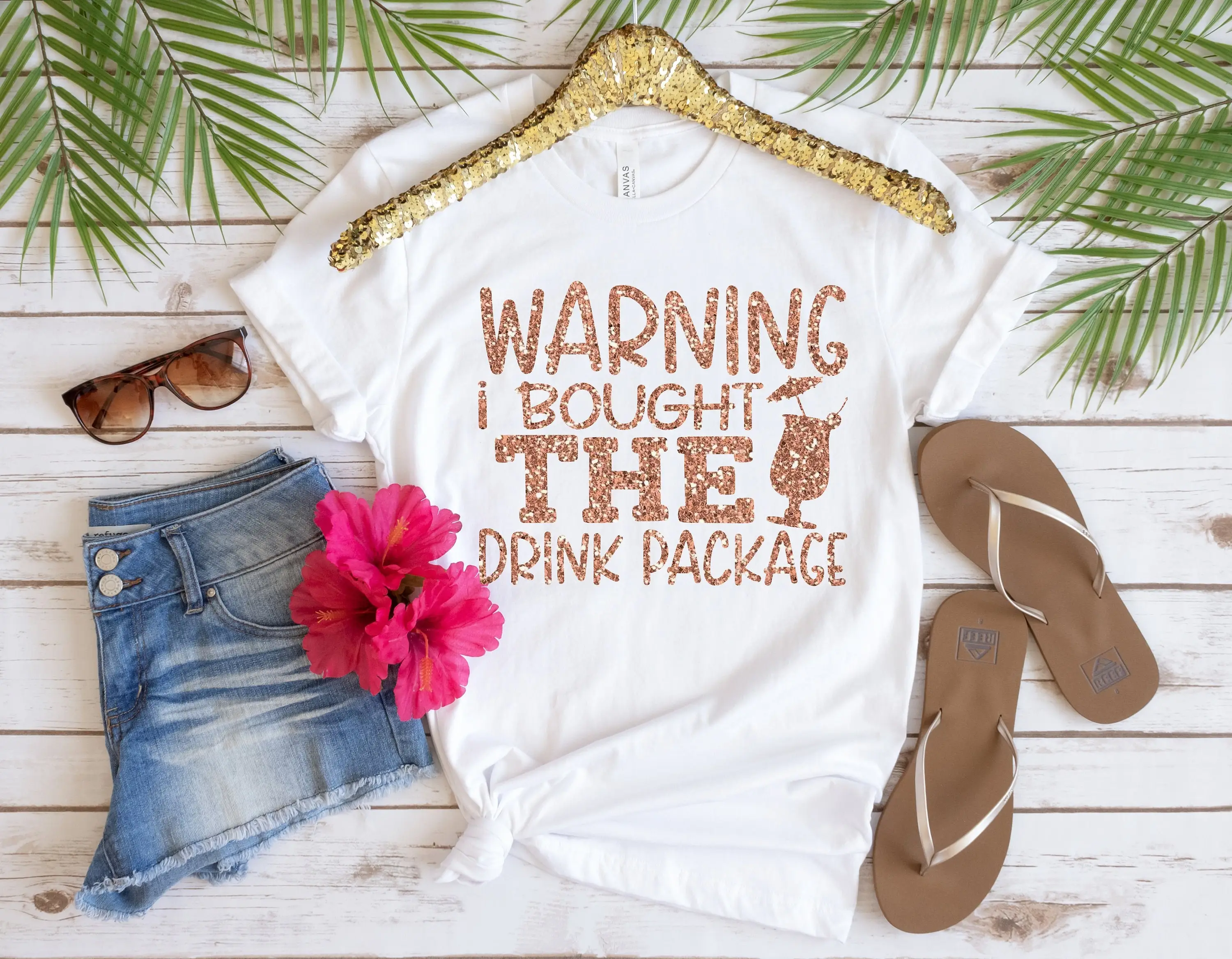 Warning I Bought The Drink Package T Shirt Cruise Life Vacation Family Matching Summer Friend Squad