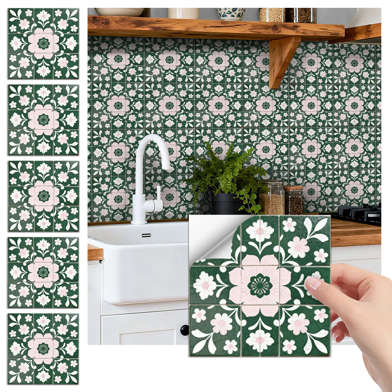 

36 self-adhesive PVC tile stickers, kitchen and bathroom use self-adhesive splash proof stickers for home decoration