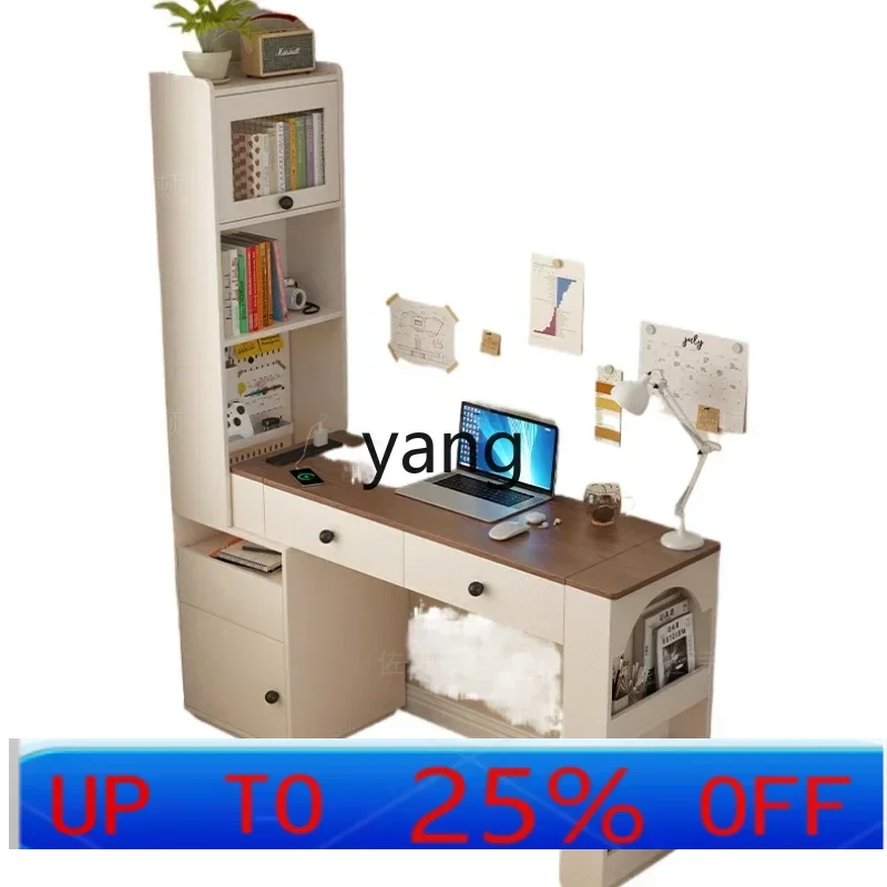 

LTT retractable desk with drawers one meter solid wood long table living room stretching with socket computer desk