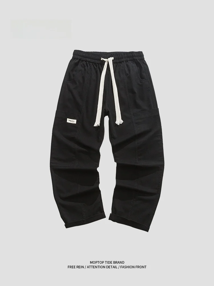 

MMOPTOP Весенние модные повседневные спортивные брюки для мужчин, свободного кроя, универсальные длинные брюки, свободные леггинсы для пар, молодежные, стильные.