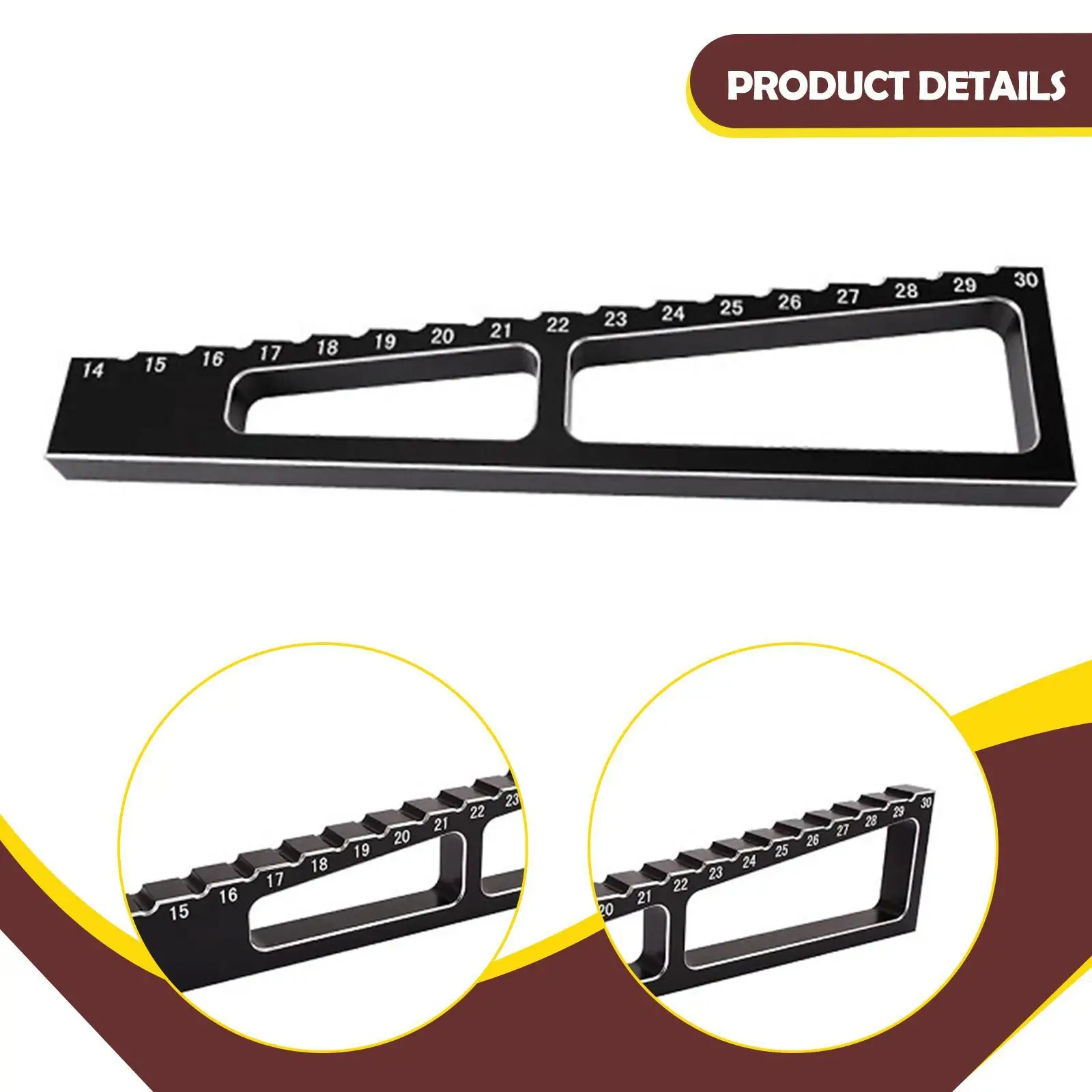 Medidor de altura de paseo de coche RC, modelo de indicador de caída de chasis de coche, escala transparente, regla de altura RC portátil ergonómica de 14-30mm para 1/8