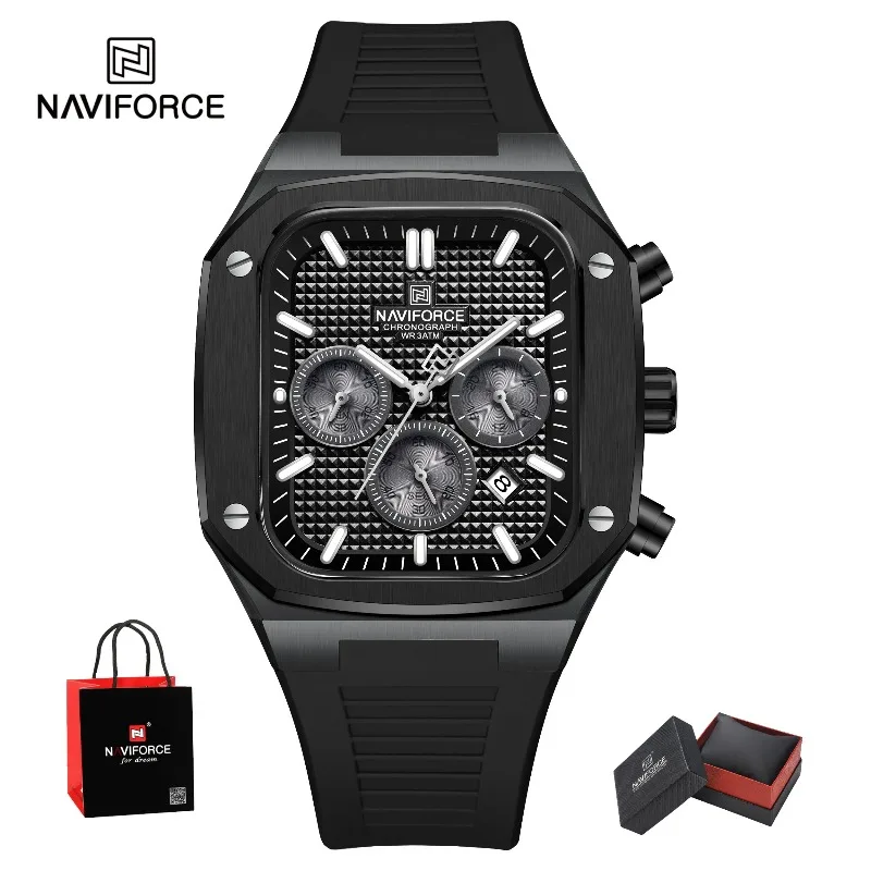 

Лучший бренд NAVIFORCE, новые мужские часы, роскошные светящиеся часы с датой, хронограф, кварцевые наручные часы, водонепроницаемая посылка, подарки