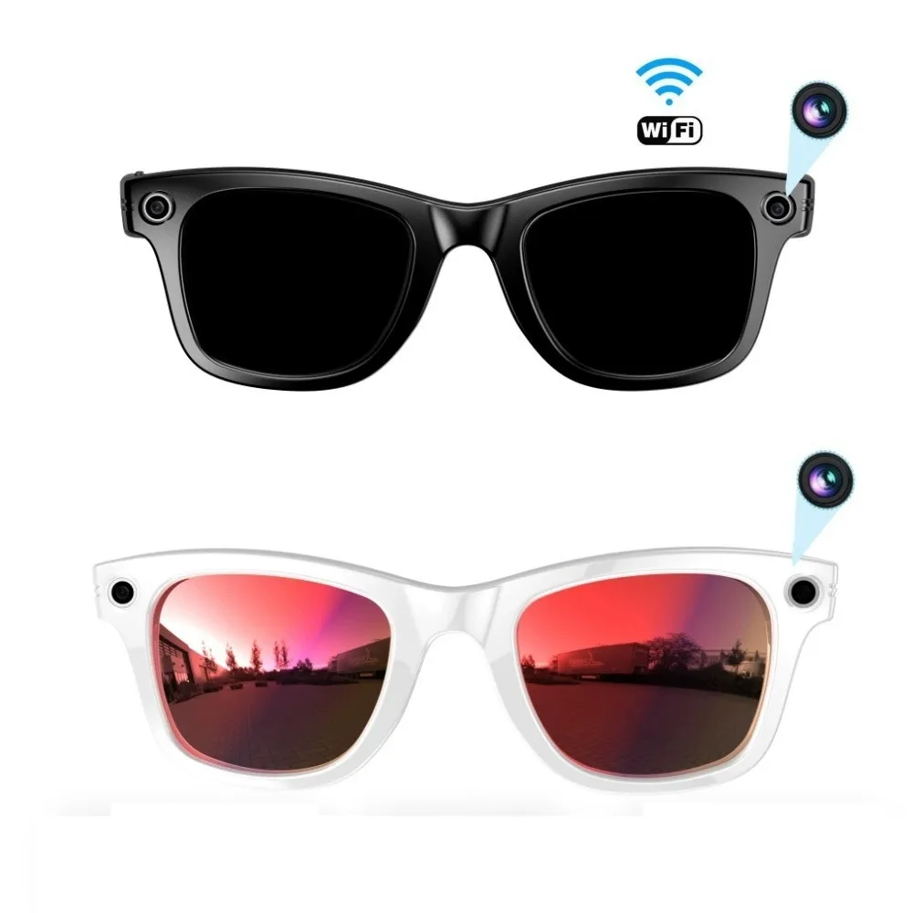 New W610 8MP AI Camera Smart Glasses with Bluetooth Calling, Black Technology Sunglasses, UV Protection