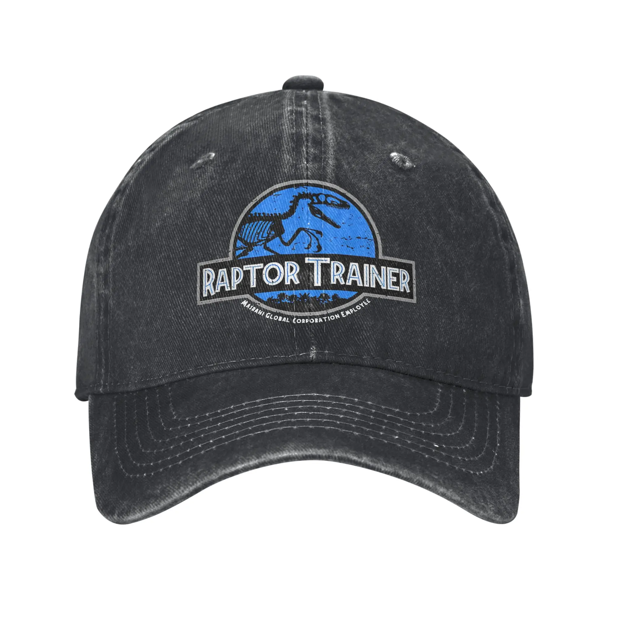 Gorras de Béisbol con Diseño de Entrenador de Raptor de Jurassic World, Gorras Desgastadas con Efecto Lavado, Gorras Ajustables para Viajes al Aire Libre de Jurassic Park