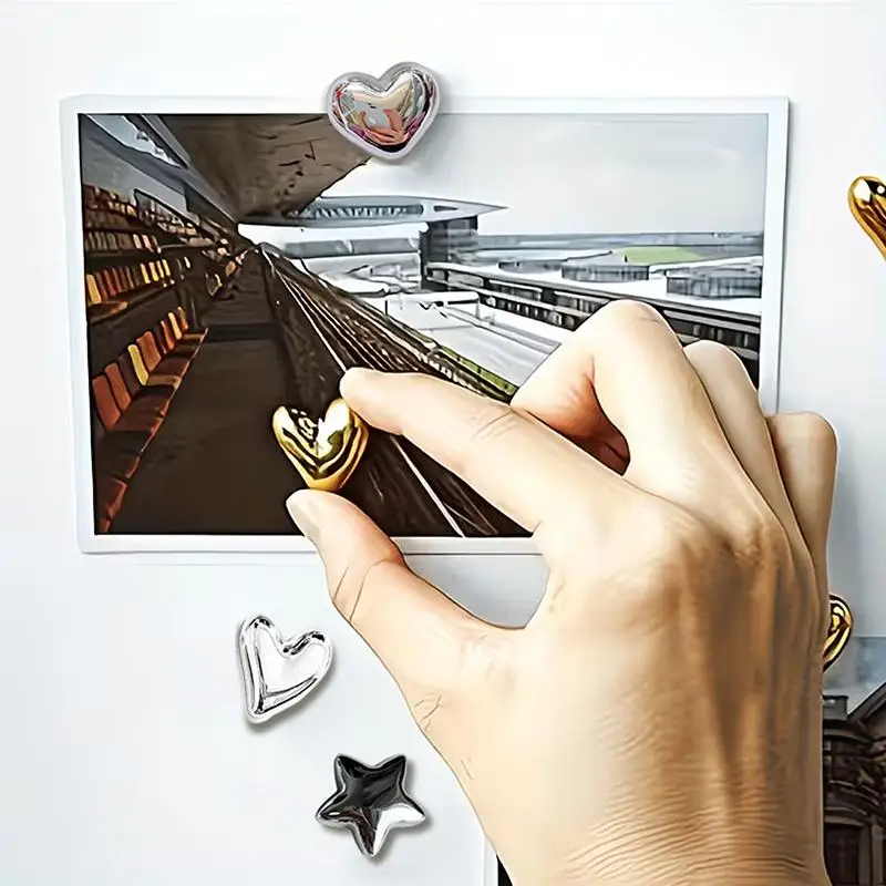 9pcs Kawaii Heart Shaped Refrigerator Magnets Set Decorative Fridge Magnets for Home Kitchen Office Whiteboard DIY Decor