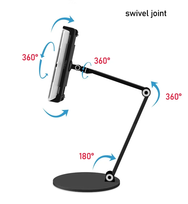 AP-7L 4.7"-12.9" 10" 11" adjustable rotate aluminum folding Tablet desktop stand phone clamp mount 12.9" tablet
