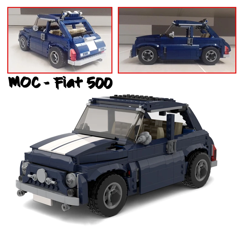 MOC Building Blocks for Fiat Nuova 500 Creative Expert City Car Model Blocks 10271 Cars Modified DIY Toys for Children Xmas Gift