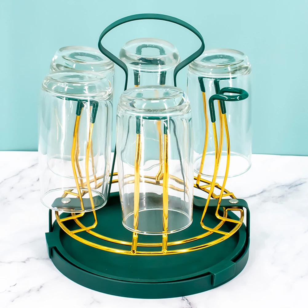 

Round Cup Holder Storage Shelves Carbon Steel Kitchen Accessories Tools Display St mug shelf glass organizer housewarming gift