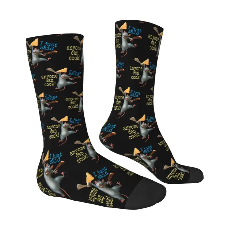 Funny Ratatouille Remy Mens Crew Socks Unisex Fashion 3D Print Cartoon Animated Film Dress Socks