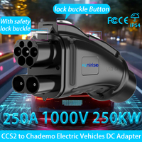 Unirise CCS2 to Chademo Adapter Connectors 250A 250KW 1000V Fast DC Charging Converter for Toyota Nissan High Power EV Charger