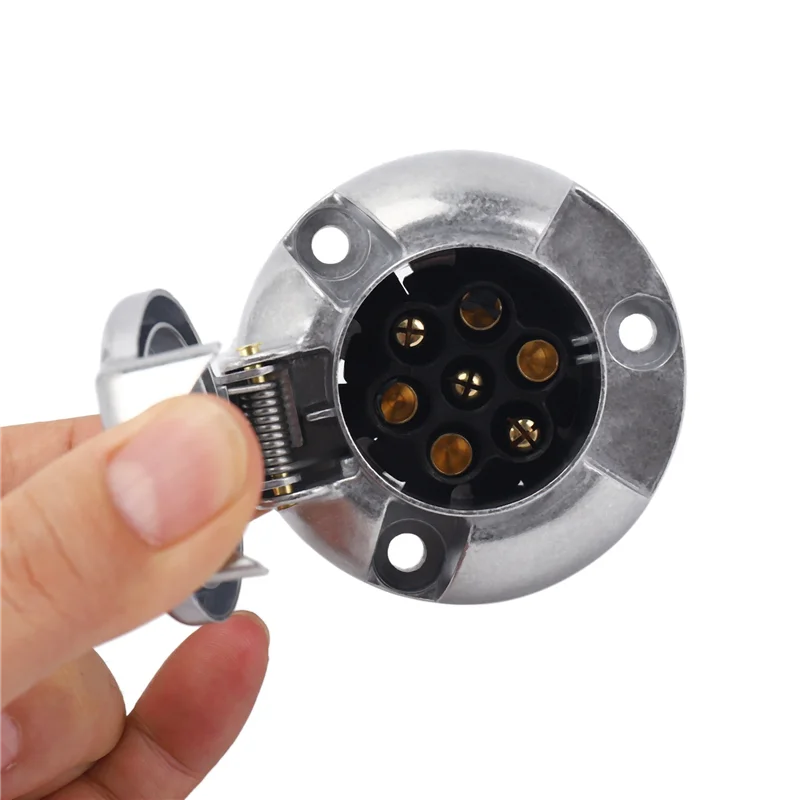 

10X Trailer Accessories- 7 Pin Trailer Plug 12V Rv Sockets Towbar Towing 7Pin Metal Trailer Connectors
