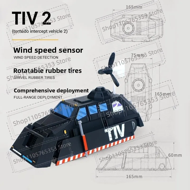 Tiv2 Tornado Intercept Vehicle Storm Chaser Model Deployable Static Models Die-Cast Collectible Toy Desk Decoration Model