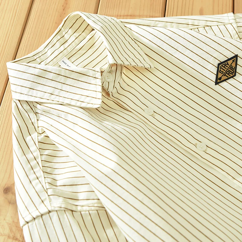 

New Designer Italy Quality Cotton Brand Shirts For Men Fashion Striped Thickness Plus Size Tops Clothing Camisa Masculina