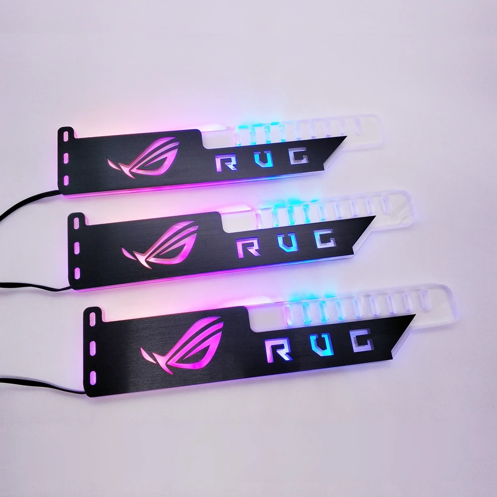 5V 3PIN Header RGB Light / Metal Acrylic Bracket use for Brace GPU card Size 280*45*6mm / Fix Video Card Compatible AURA SYNC