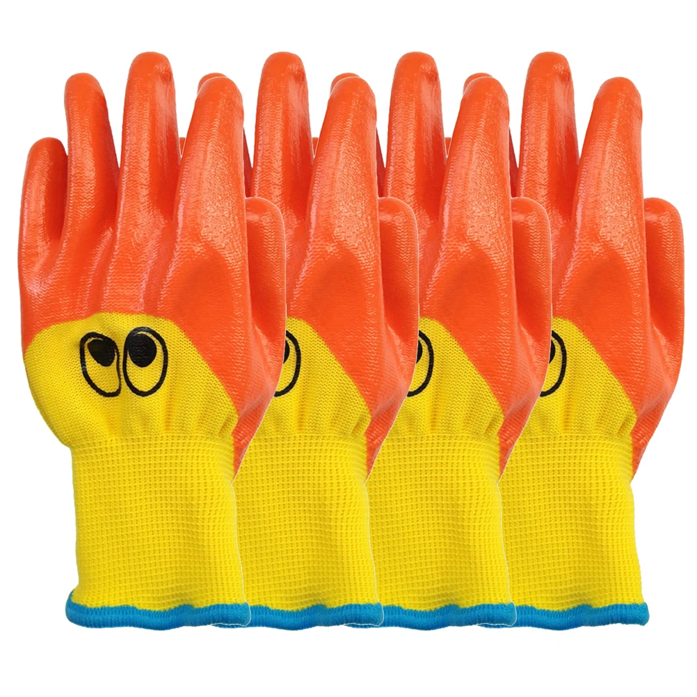 

2 Pairs Gardening Gloves Durable Comfortable Waterproof Anti Wear Resistant Breathable Safety Protective Kids Yard Chores