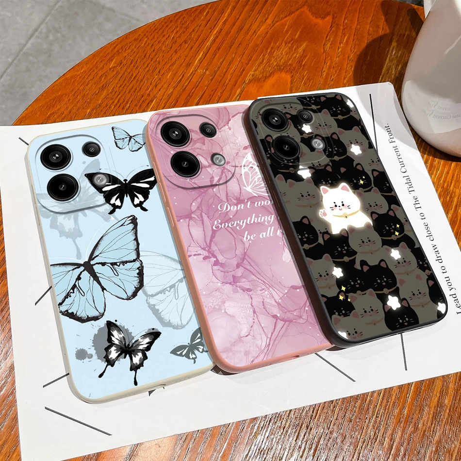 Case For Xiaomi Redmi Note 13 Pro Plus Phone Back Cover For Redmi Note13 Pro 13Pro+ Carcasa Soft Liquid Silicone Bumper Coque