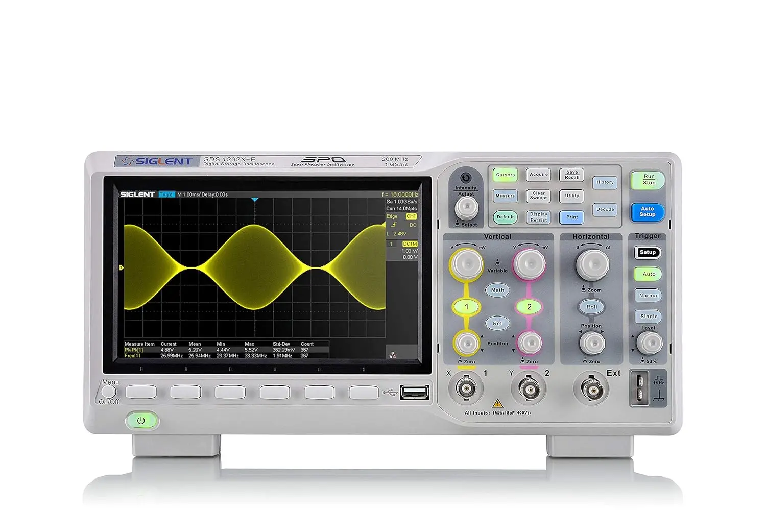 200 mhz Digital Oscilloscope 2 Channels, Grey