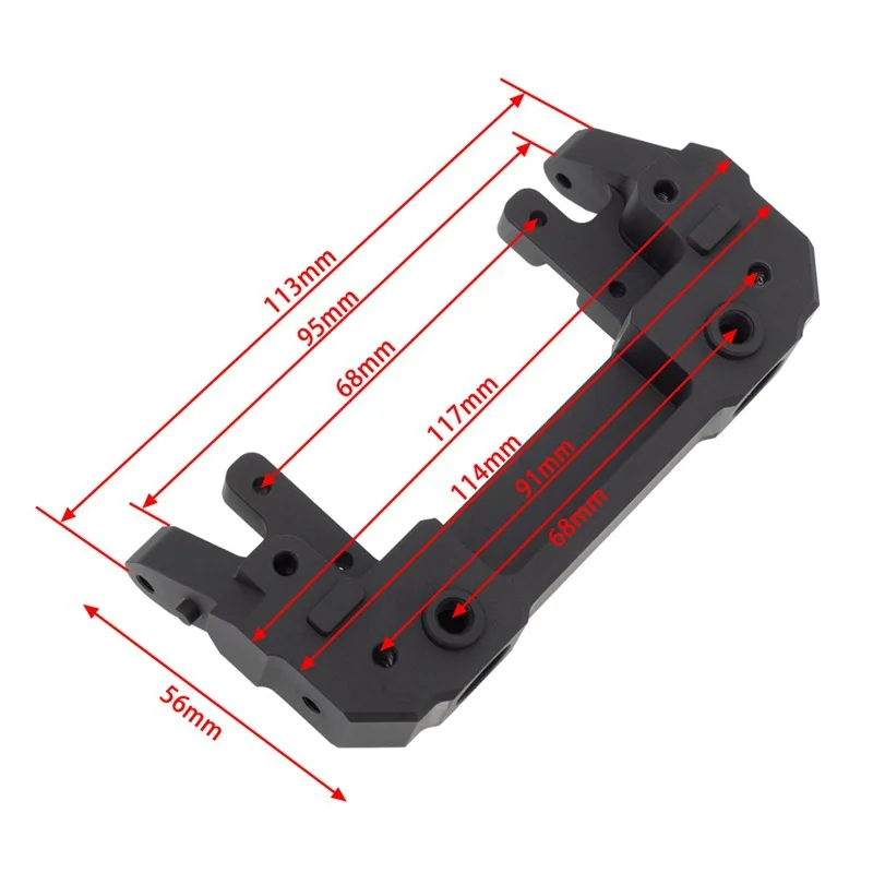 CNC Aluminum Front Rear Shock Absorber Bracket Bumper Mount for 1/6 RC Crawler Axial SCX6 Jeep JLU Wrangler Upgrade Accessories