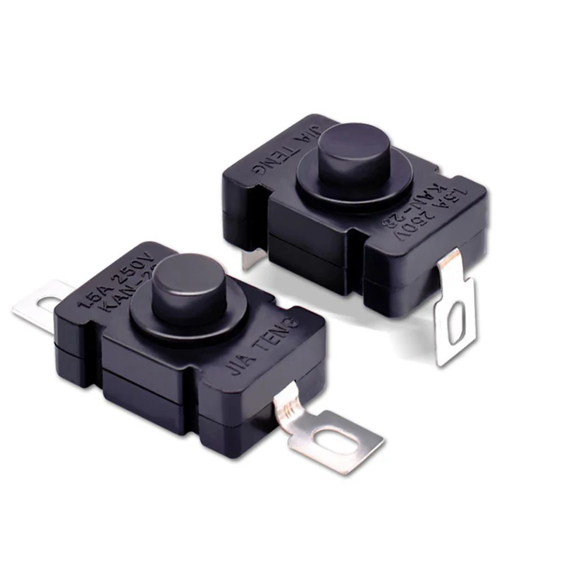 5 KAN-28 1.5A250V Flashlight Switch Self-locking SMD Button Copper Foot Test Press One Open Close