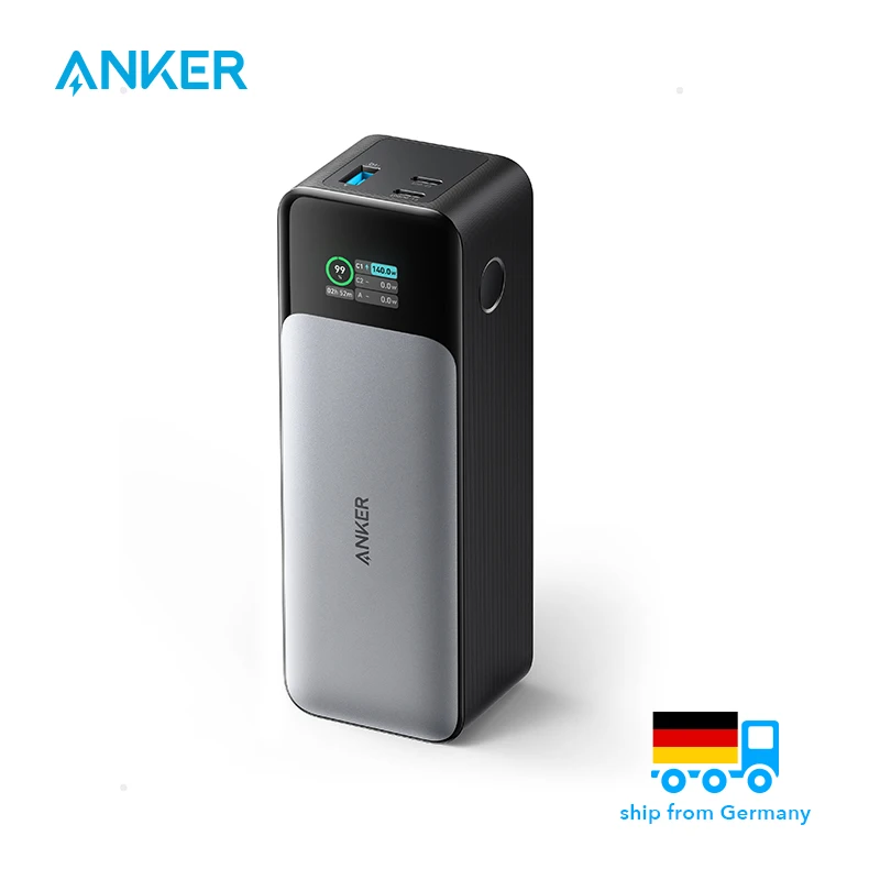 Anker 737 Power Bank, 24,000mAh 3-Port Laptop Portable Charger with 140W Output, Smart Digital Display