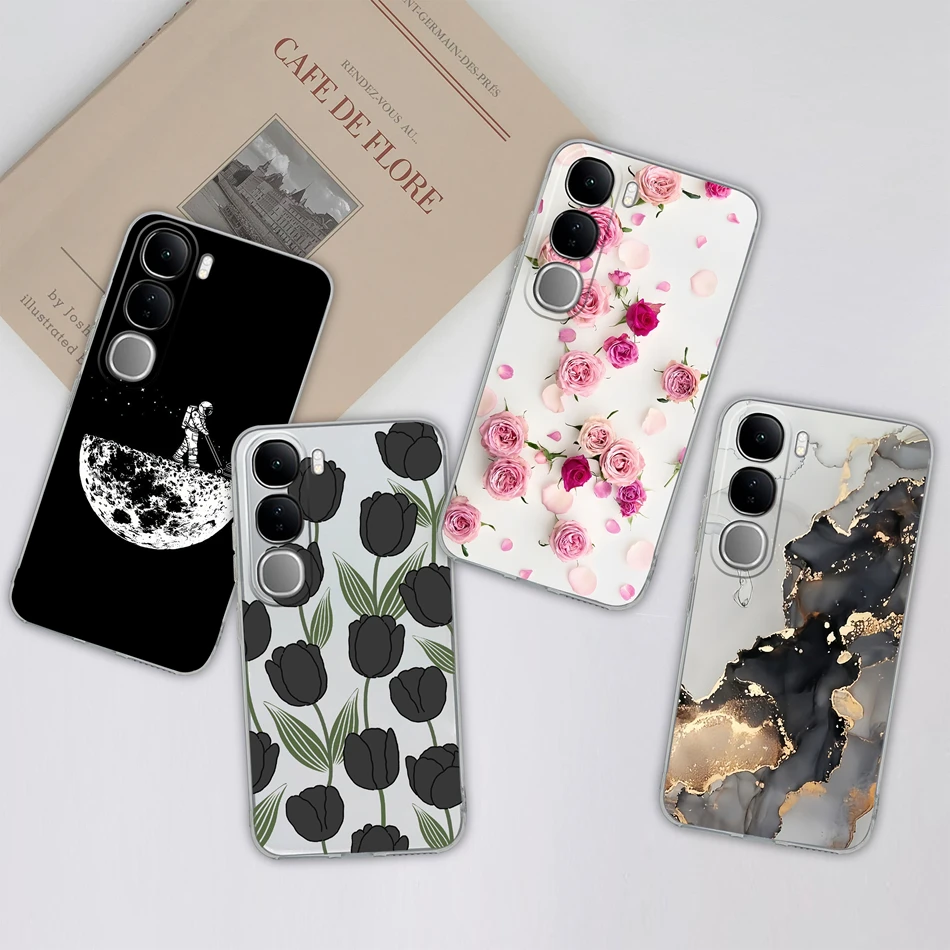 Funda transparente para Vivo V40 Lite V40SE Y200 Y300 funda trasera Simple para Vivo V 40 Lite V40 SE 80W carcasa de teléfono suave y transparente