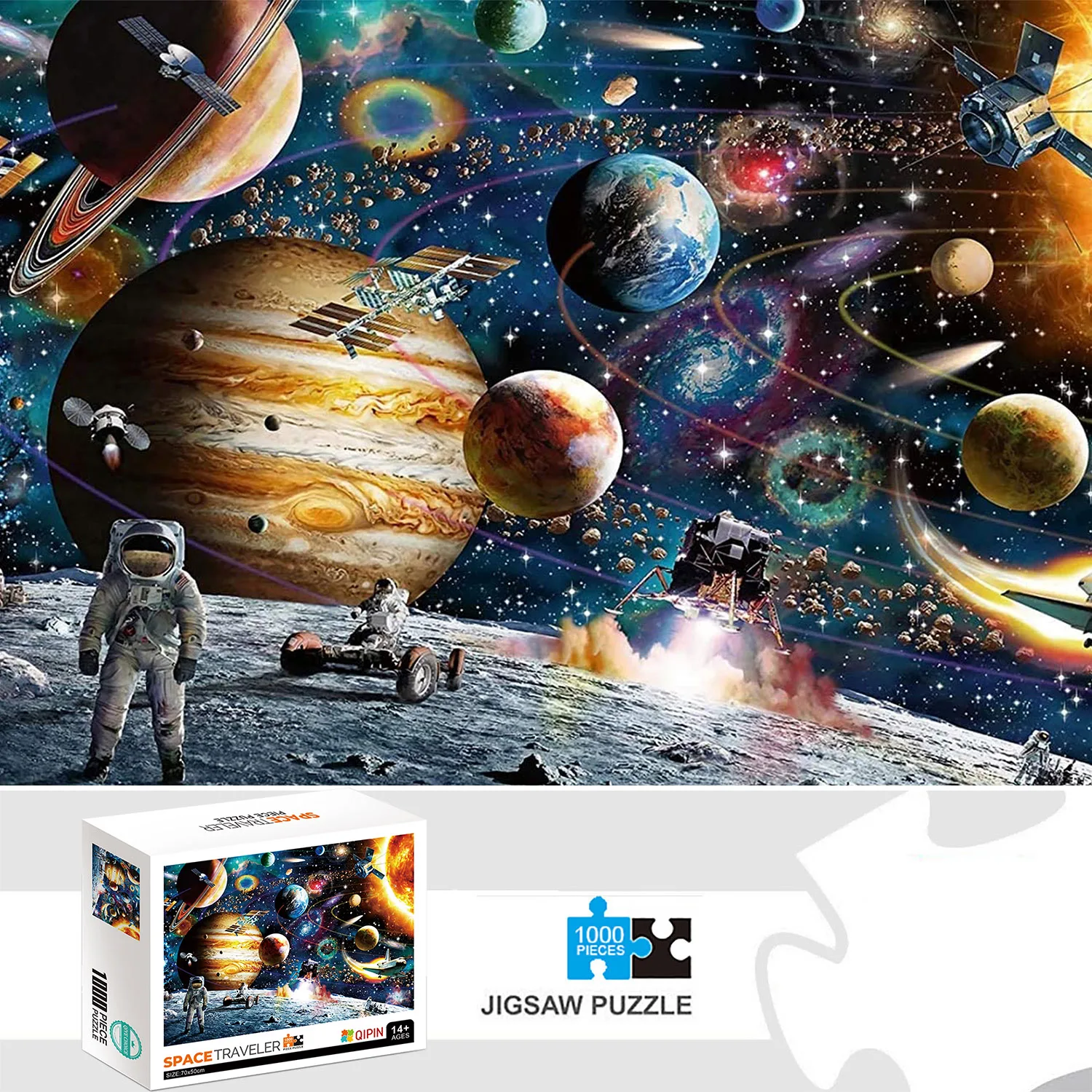 1000 Pieces Space Traveller Jigsaw Puzzle Home Decor Adults Puzzle Games Family Fun Floor Puzzles Educational Toys for Kids