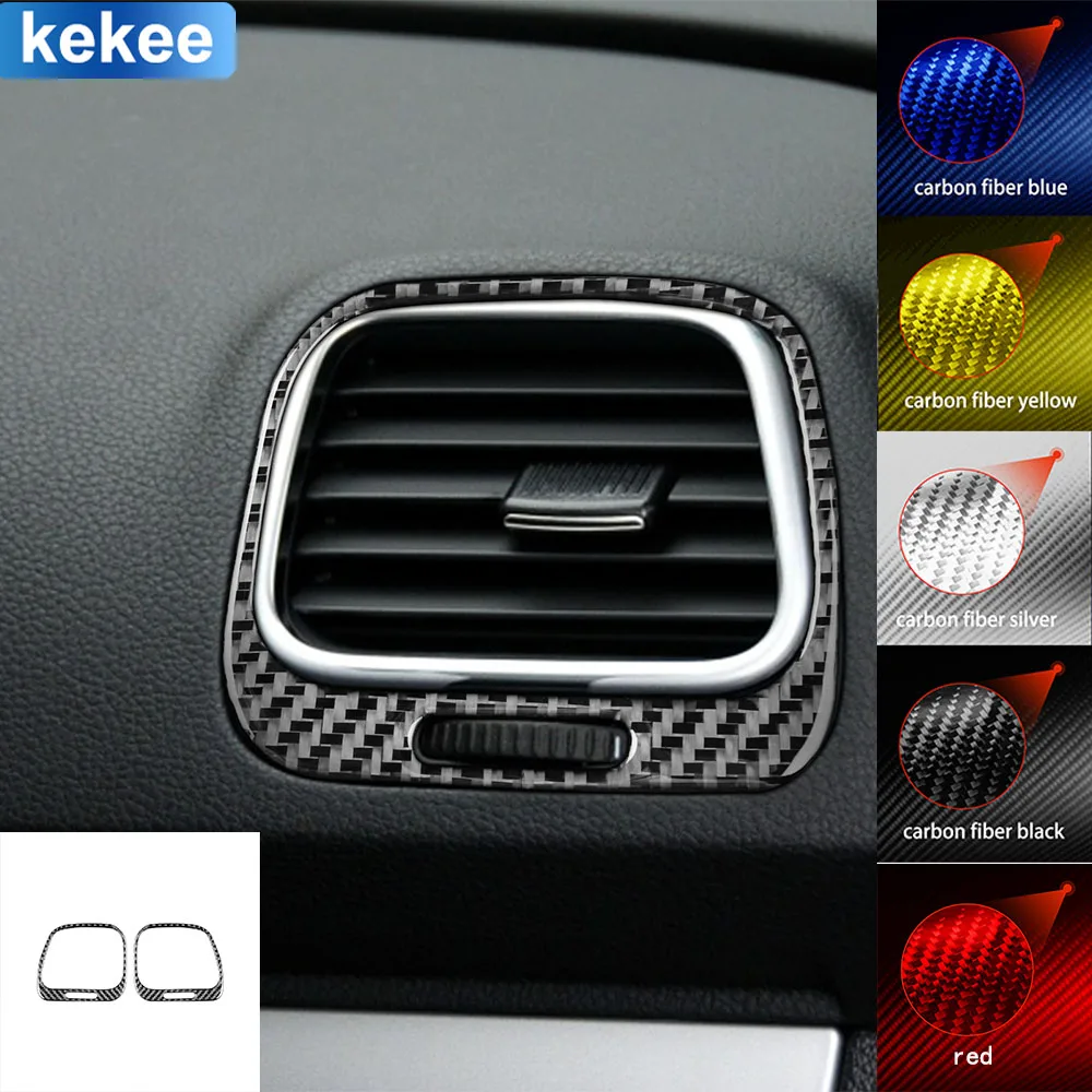 

For VW Volkswagen Scirocc 2009-2016 Dashboard Side Air Outlet Trim Frame Soft Real Carbon Fiber Sticker Car Interior Accessories