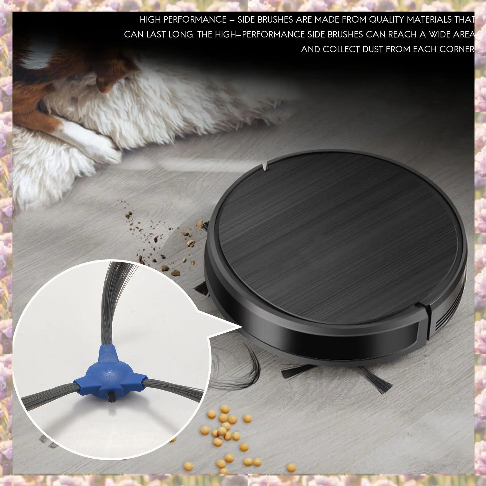 -FTGT 8-teilige Ersatz-Seitenbürsten für Coredy R300 R550(R500+) R650 R700 R3500, GOOVI 1600PA, Bagotte BG600, Imartine 1600PA