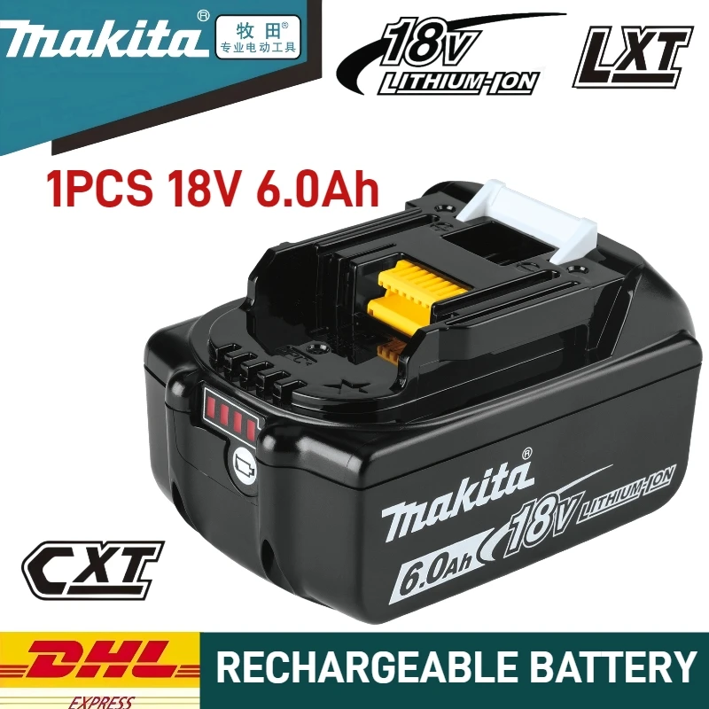 

100% Authentic Makita 6Ah rechargeable，for Replacement Makita 18V Battery BL1830B BL1850B BL1815 BL1840 BL1860