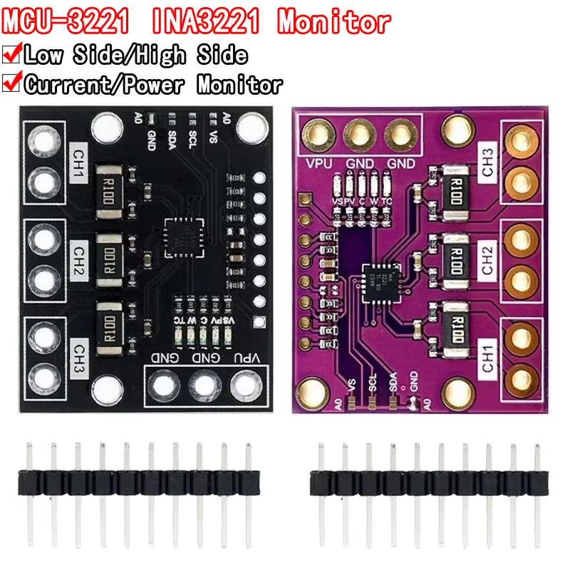 INA3221 Triple-Channel Module, High-Side Measurement, Shunt and Bus Voltage Monitor with I 2C- and SMBUS-Compatible Interface