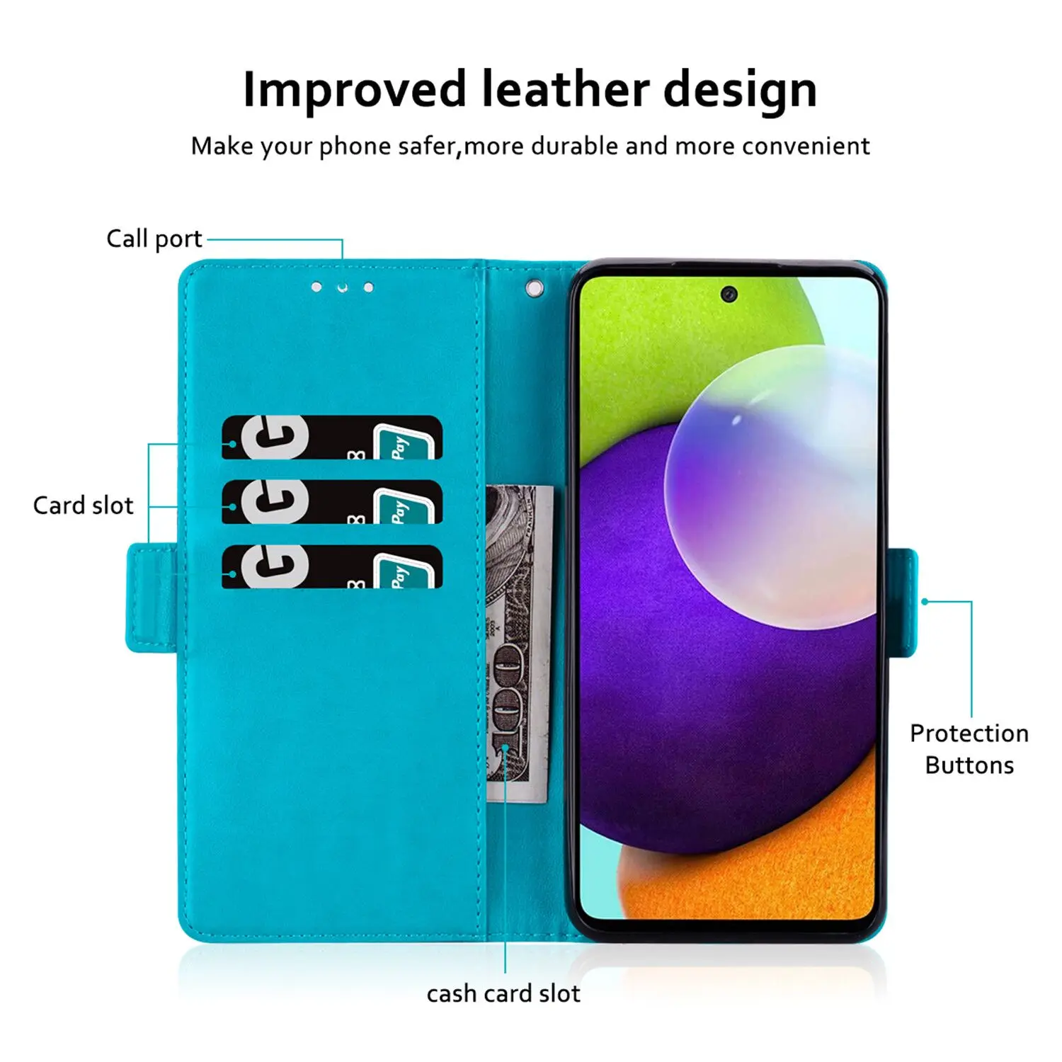 Luxury Lace Emboss Flip Phone Case For Samsung Galaxy A15 A25 A35 A55 A05 A05S A14 A24 A34 A54 5G Leather Wallet Bracket Cover