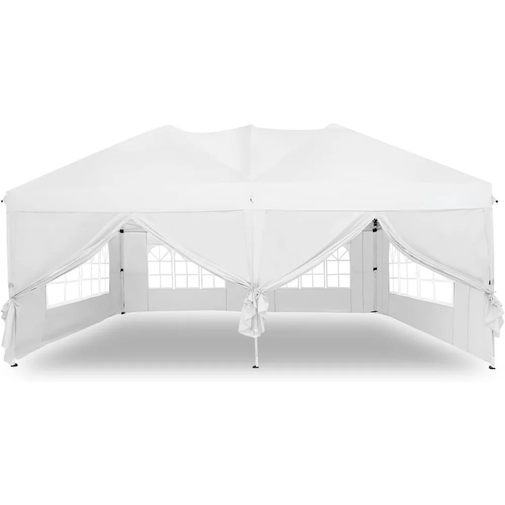 

Canopy Tent 10'x20', with 6 Removable Sidewalls, Windows, Stakes, Ropes, Carrying Bag, for Patio/Outdoor/Wedding Parties