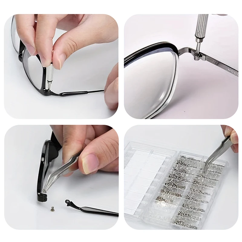 

Ultimate 18-in-1 Glasses Repair Screw Kit Precision Nose Pads, Spacer Caps & Frameless Screws For Eyeglass Adjustments & Maint