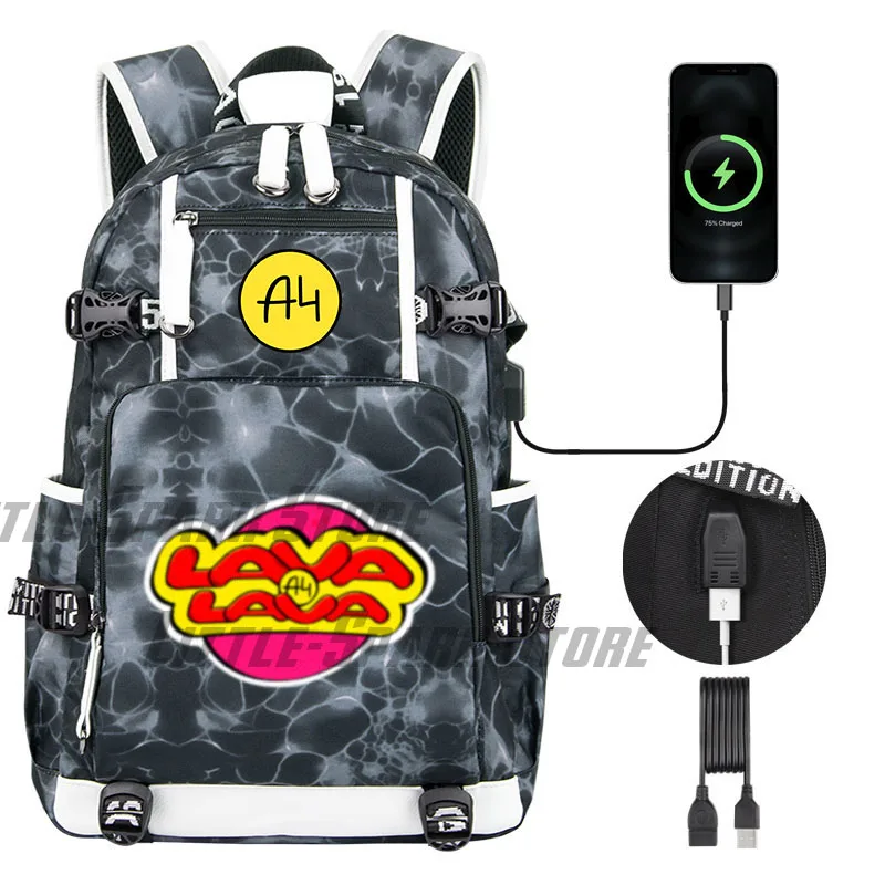 Imagem -06 - Quente a4 a4 a4 a4 a4 a4 a4 Bags Bags Bags Bags Bags Bolsas de Escola para Adolescente Usb Carregamento Portátil Mochila Lava Menino Estudante Bolsa de Livro Mochila de Viagem