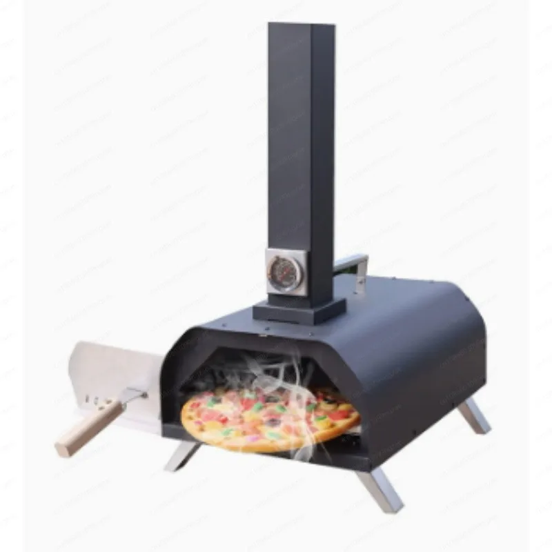 Portable Wood Pellet Pizza Oven Outdoor Stainless Steel Pizza Maker With Chimney For Backyard Camping
