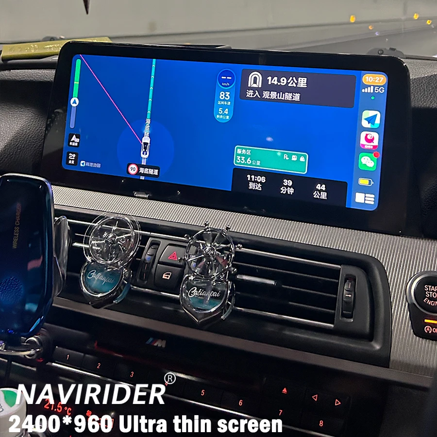 Video Mobil 2400*960 untuk Bmw X3 F25-X4 F26 2013-2019 Tampilan Pemutar Android GPS 4G WIFI Layar Multimedia Radio CarPlay Nirkabel