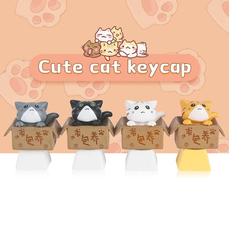 1PC PBT Custom Cartoon Anime for Cat Keycap Bottom Backlit Keycaps OEM Profile for DIY Mechanical Keyboard Children's Gi
