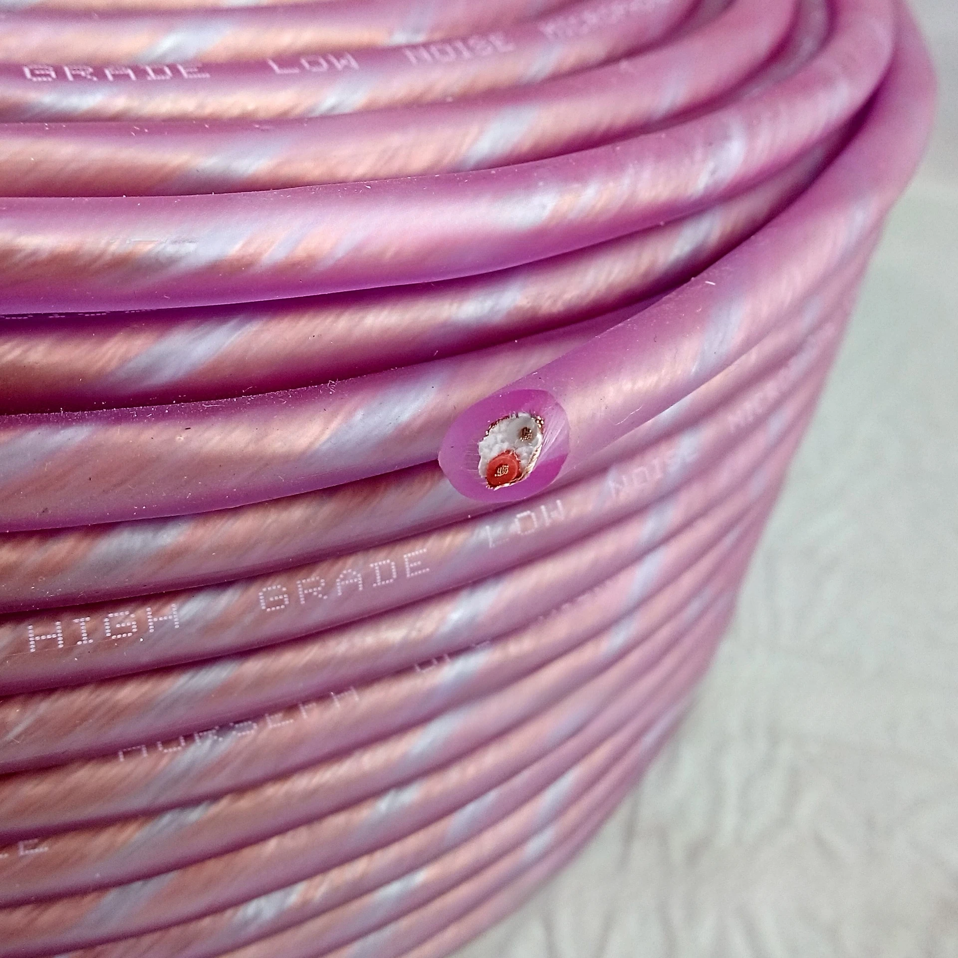 Pink Wrapped Matte Microphone Cable, Dual Core Microphone Cable, OK Cable, Mixing Console Wiring