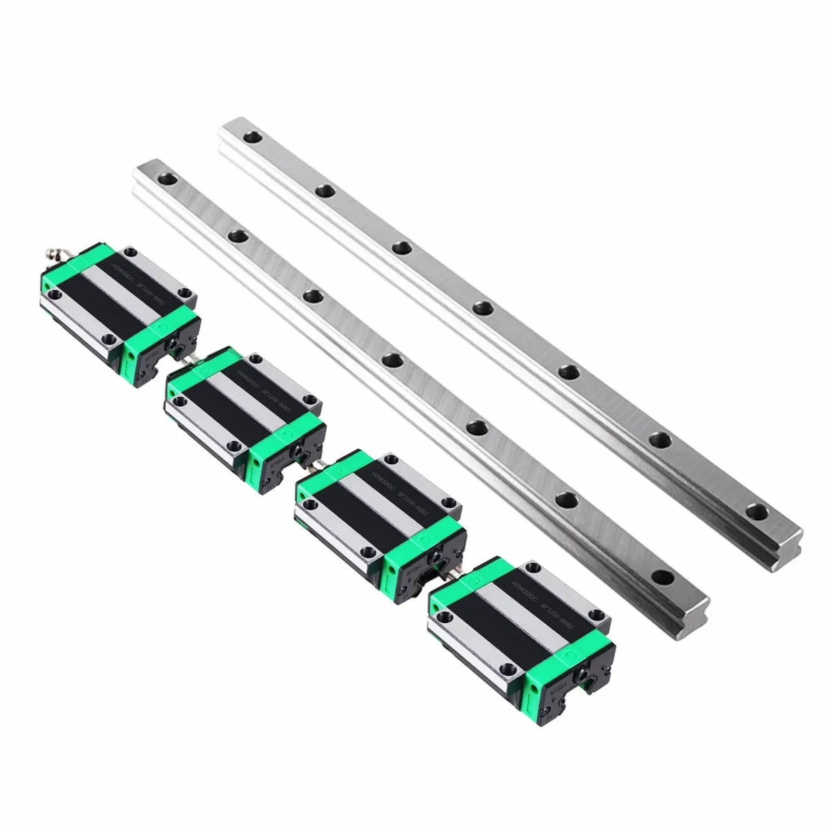 2pc HGR15 HGR20 Linear Guide Rail 200-1500mm + 4pc HGH15CA/HGW15CC HGH20CA/HGW20CC Flange Bearing Blocks For CNC 3d Printer