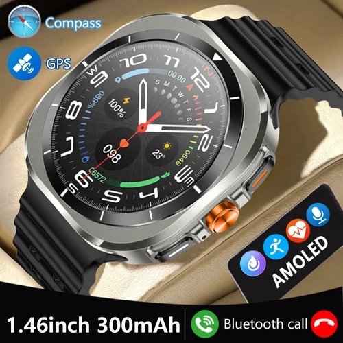 Imagen 1 del producto Para Samsung Watch 7 Ultra reloj inteligente GPS Track hombres reloj AMOLED Bluetooth llamada IP68 impermeable deporte Smartwatch para Android IOS