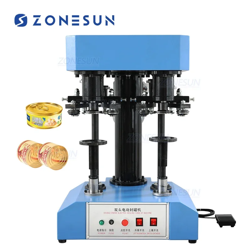 

ZONESUN ZS-FK260 Semi Automatic Electric Double Head Soda Water Bottle Aluminum Tin Can Sealing Machine