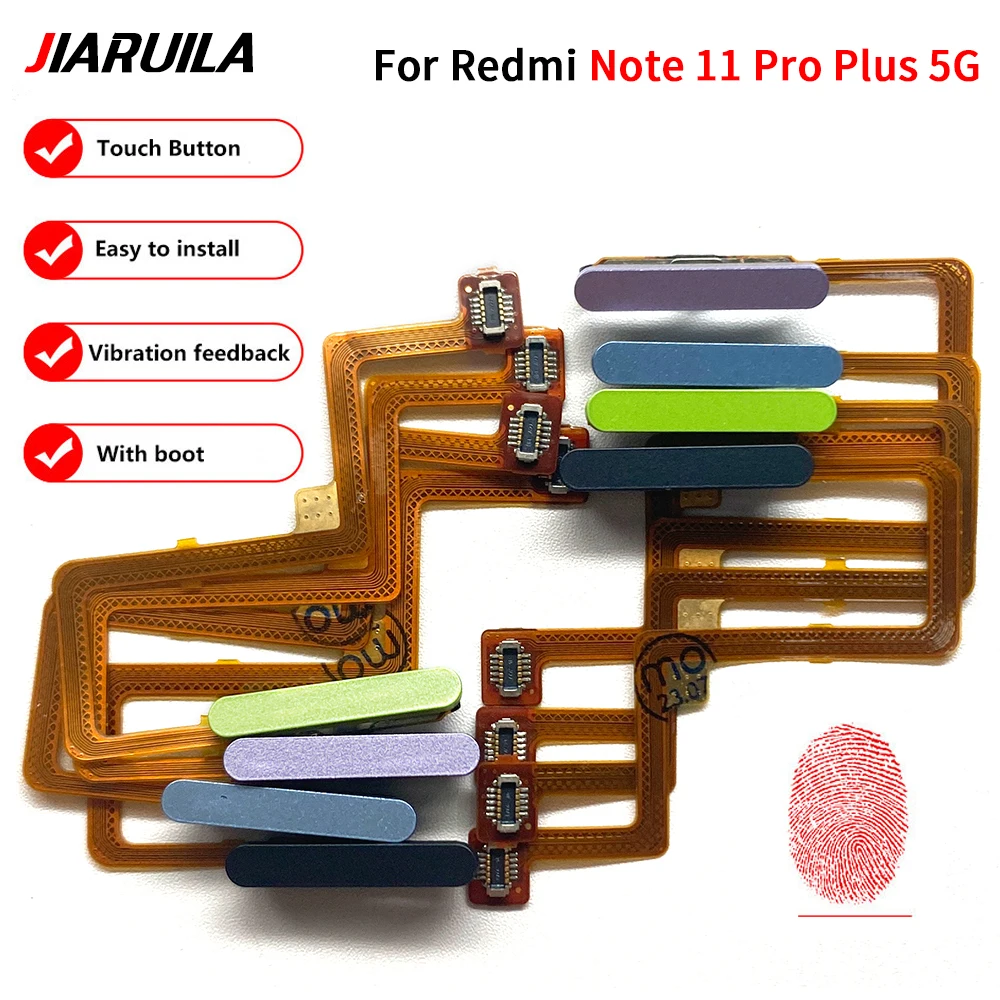 10Pcs\Lot Tested Well For Redmi Note 11 Pro Plus 5G Fingerprint Sensor Home Return Key Menu Button Flex Ribbon Cable