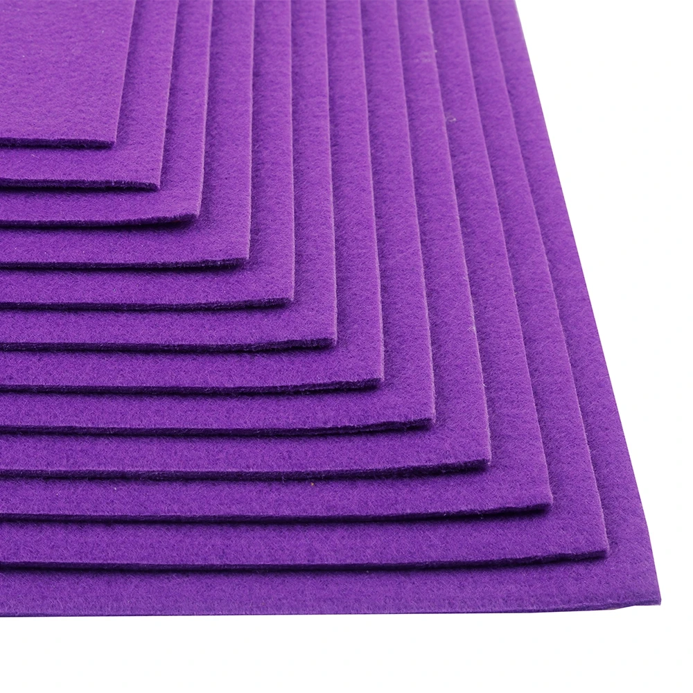 6Pcs Soft Felt Fabric Sheets Purple Color 3mm Thick Nonwoven Squares 30x30cm for DIY Patchwork Sewing Craft Handmade Weaving
