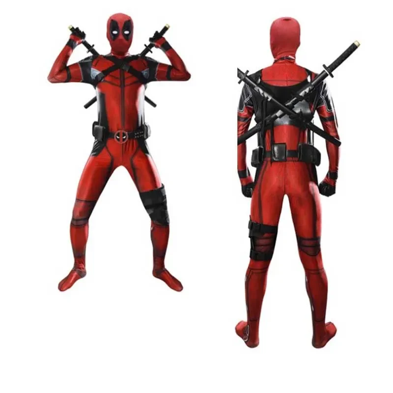 5 pezzi Deadpool Anime Bambini Adulti Supereroe Deadpool Costumi Cosplay Tuta Maschera attaccata Abiti Festa di Halloween per le ragazze del ragazzo